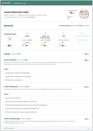 EcoVadis Score Card 2025